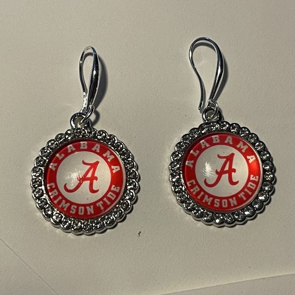 Alabama Crimson Tide NCAA Fashion Dangle Rhinestone Earrings NEW - Picture 3 of 5